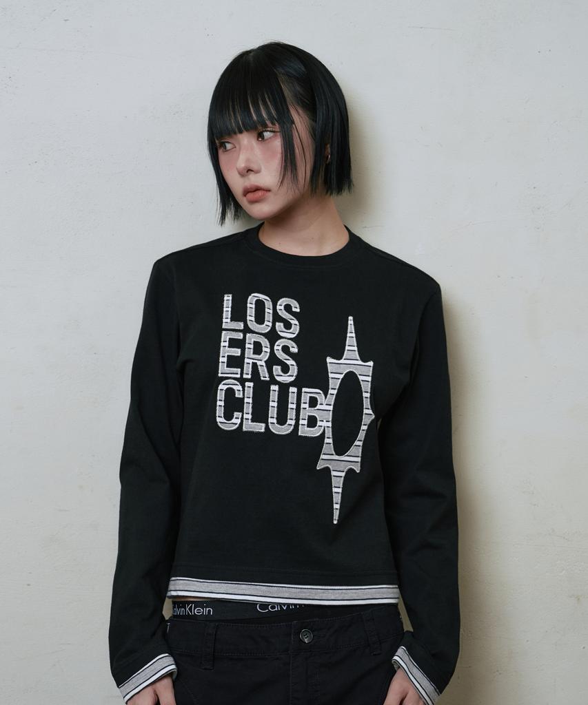 Lujeoseukeulleob Logo Layered Long Sleeve T-Shirt Black
