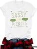 Women's Summer Round Neck Short Sleeve T-shirt Playful Cucumber Pattern Print Comfort T-shirt