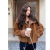 Autumn and Winter Double-sided Lamb Fur Integrated Coat Women's Short Fashion Warm Coat