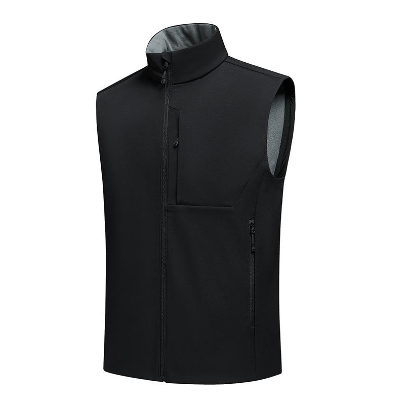 Men Stand Collar Vest Zip Up Sleeveless Jacket With Pockets Casual Outdoor Outerwear