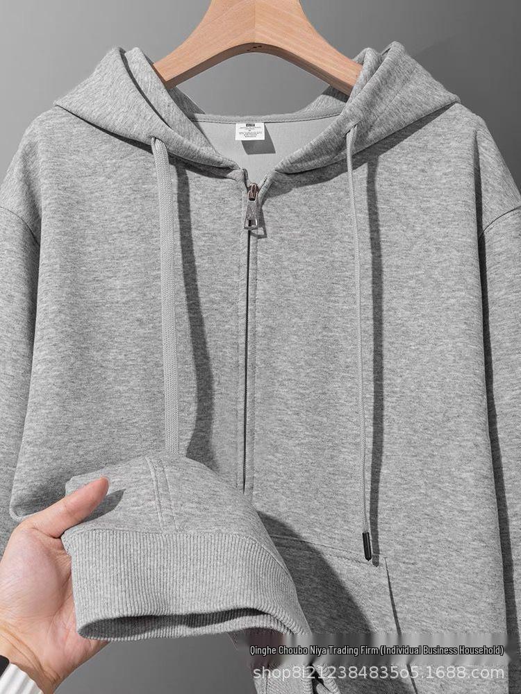 

Men s Hooded Loose Casual Cardigan - Fleece Lined Heavyweight Jacket (Plus Size) M [100-115kg]