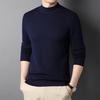 Men Fall Winter Sweater Round Neck Long Sleeve Knitted Soft Warm Slim Fit Business Elastic Solid Color Anti-shrink Men Casual Sweater