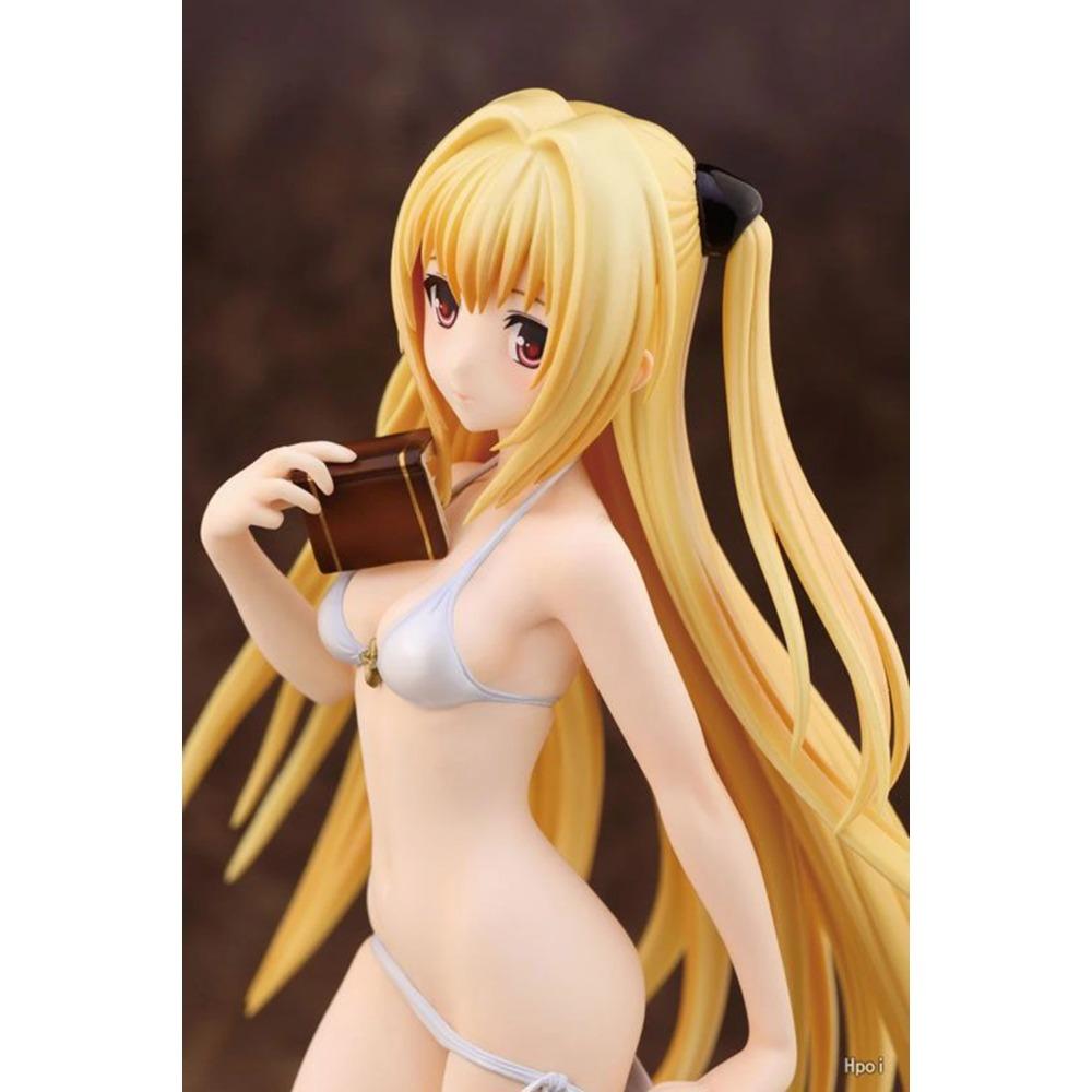 23.5CM Anime To LOVEru Darkness Konjiki No Yami 1/7 Figure White Swimsuit Ver Standing Model Toy Doll Aciton Figure PVC