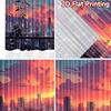 2D flat printing 2pcs Window Drapes Anime Rose City Sunset Digital Printed Polyester Drapes Holiday Decorations Perfect for