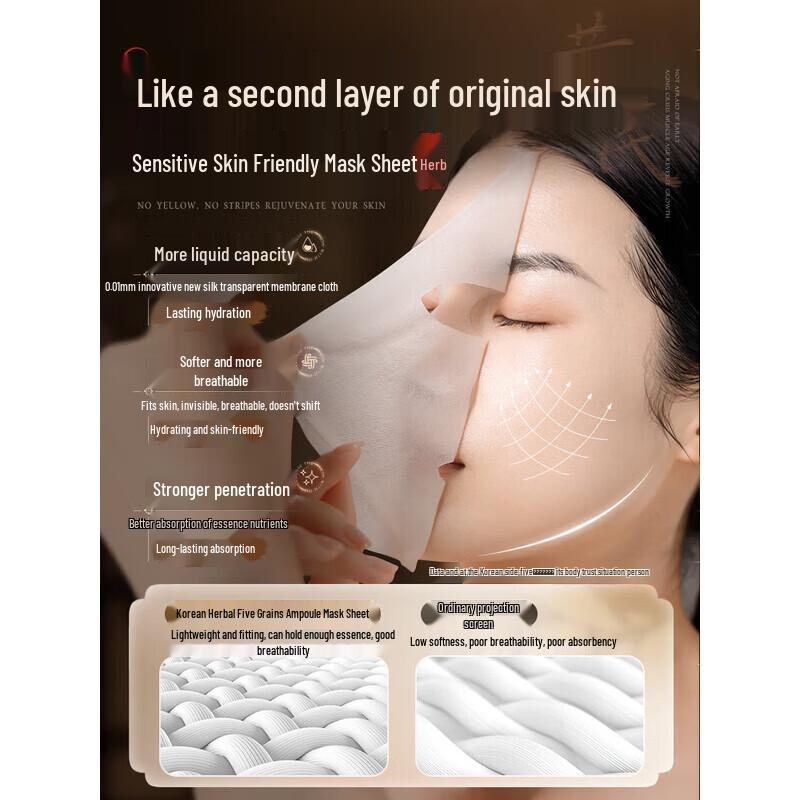 Korean Five Grains Astragalus Anti-Wrinkle Ampoule Face Mask