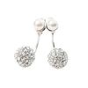 1Pair Ear Studs Faux Pearl Decor Jewelry Alloy Women Front Back Stud Earrings for Birthday Party