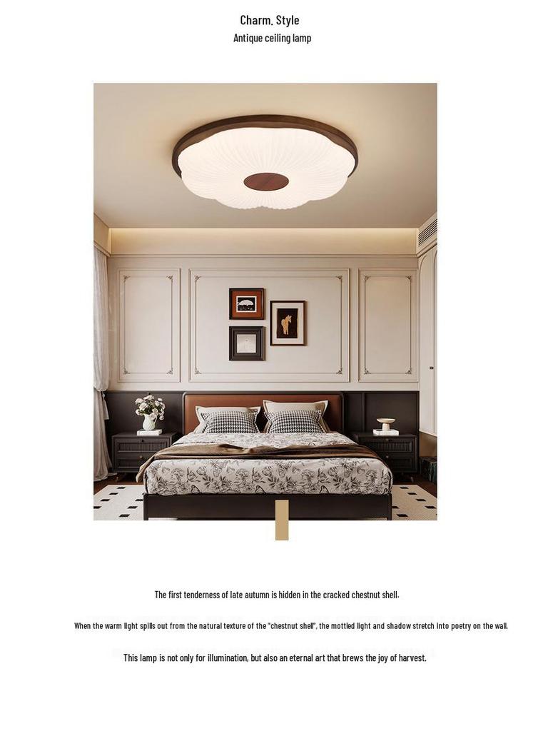 Mid-Century Chinese Aesthetic Ceiling Light for Hallway, Foyer, Corridor, Balcony & Bedroom
