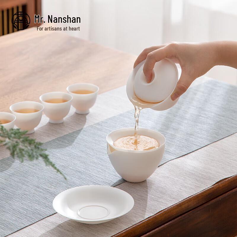 Nanshan Mr. White Porcelain Kung Fu Tea Set - Bell Design