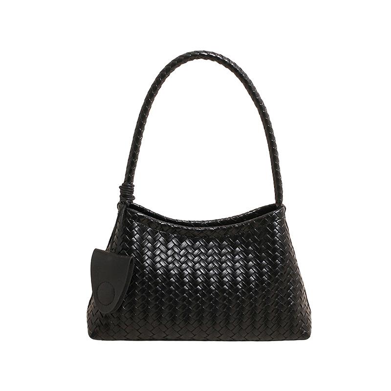 Woven Texture Shoulder Bag with Braided Handle and Soft Structure Elegant Style for Daily Wear