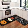 huaqianguhh 2Pcs/Set Halloween Kitchen Rugs, Anti Slip Absorbent Floor Mats, Pumpkin Black Cat Ghost Designs, Decorative Rugs for Living Room Bathroom