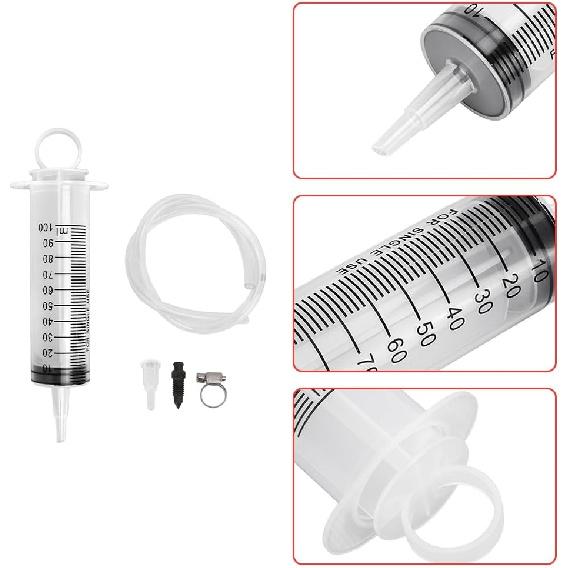 Brake Bleed Kit, Hydraulic Disc Clutches Bleeding Kit 100ML Syringe 50Cm Hose Oil Fluid Extractor Bleeder Tool Universal For Motorcycle Motorbikes