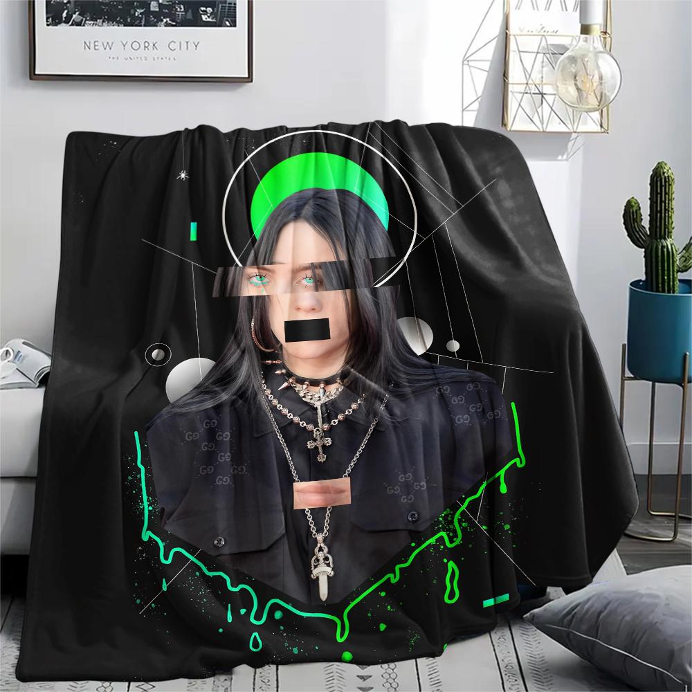 

Billie Eilish,pattern Flannel Blanket, High quality Comfortable for All Seasons, Home Decor, Warmth and Comfort, Perfect for Gifts. 80cm x 120cm