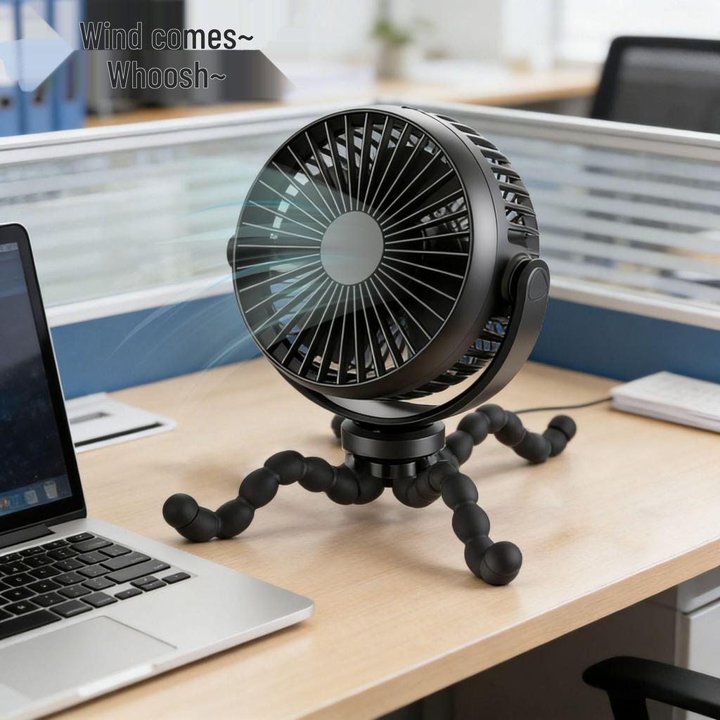 Octopus Portable Mini Fan with Ice Pack - Handheld, Hanging, and Stroller Compatible for Outdoor Use