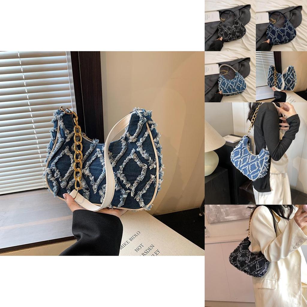 Chic 2024 Summer Small Square Bag With Zipper Closure Retro Style In Deep Blue