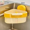 Suction Cup Triangle Sink Organizer with Press Lock, Kitchen Drainer Basket for Utensils & Vegetables Storage