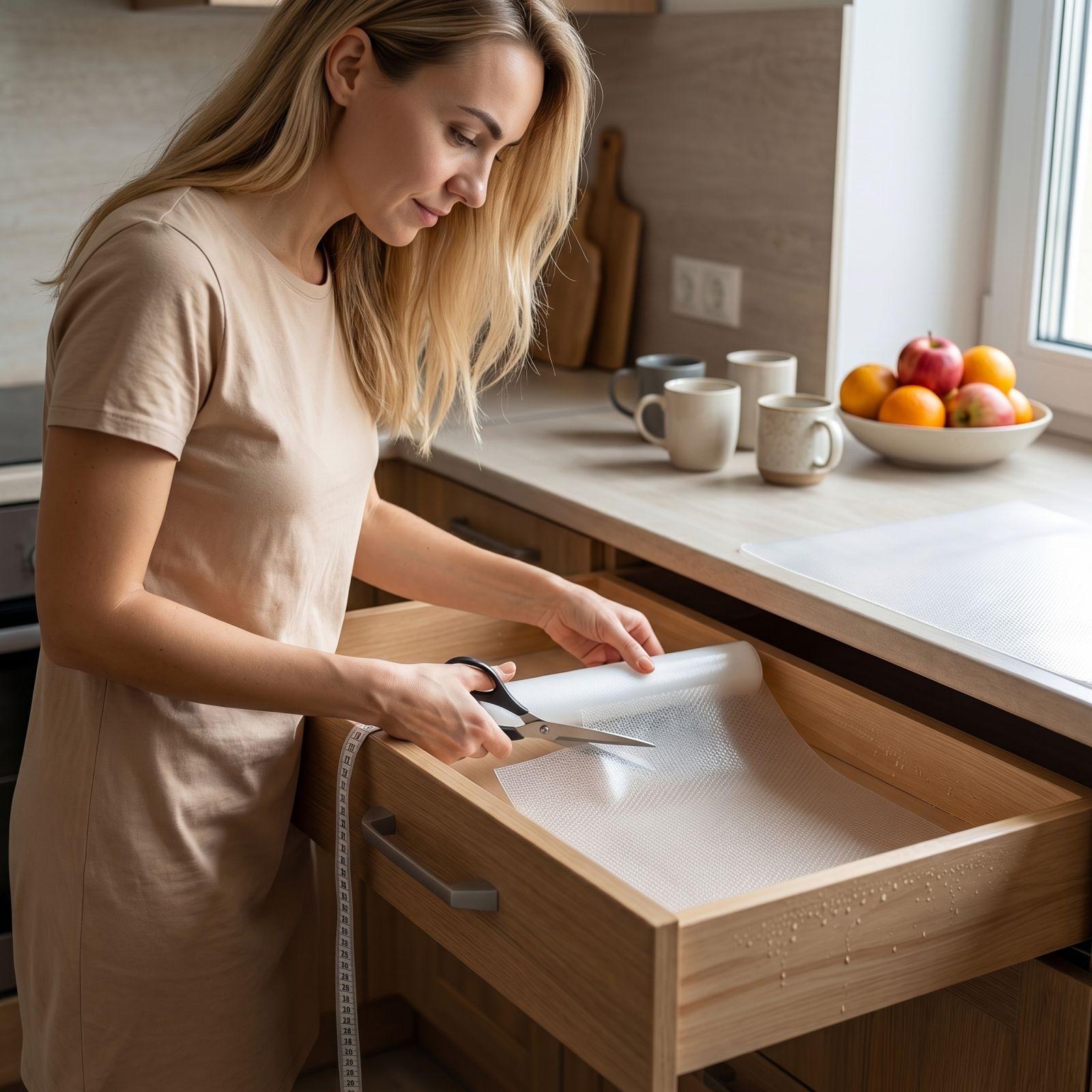 Коврик для ящика шкафа масло- и водостойкий пятноустойчивый легко моется материал ЭВА идеально подходит для кухни легко чистить One size 624₽
