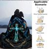 1pc Gothic Cross Blanket Lightweight Flannel Blanket Throw Blanket For Sofa, Bed, Travel, Camping yy2509026182