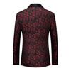 Men's Slim-Fit Jacquard Blazer: Stylish Single-Breasted Formal Wear for Stage Performances, Weddings, and Banquets