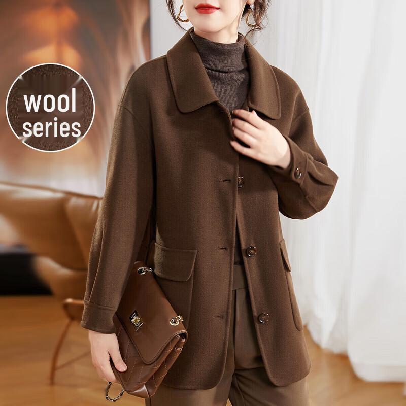 

Элегантное двустороннее пальто из шерстяной смеси для пожилых женщин M