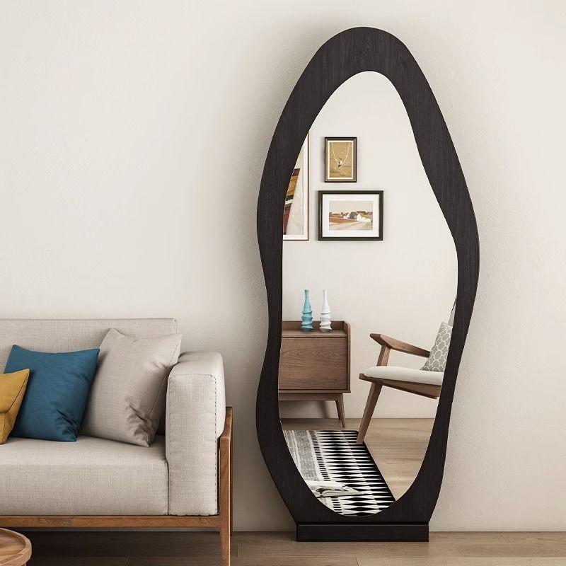 Ethnic Style Irregular Wall-Mounted Full-Length Floor Mirror for Indoor Use