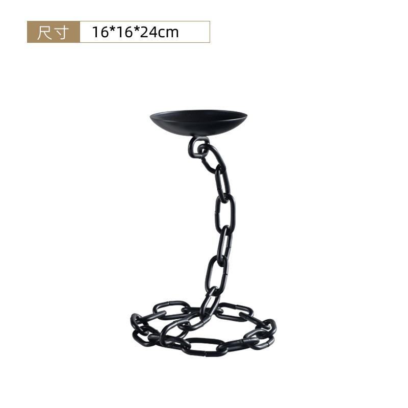 Modern Minimalist Wabi-Sabi Iron Chain Candle Holder Vintage Industrial Decor Entryway Living Room