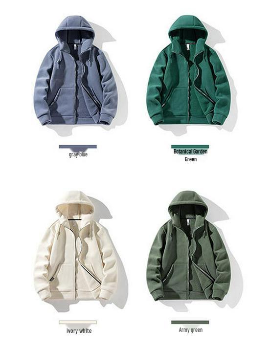 Youth Unisex Fleece Hooded Cardigan Pullover for Sport & Casual Wear - Spring/Autumn