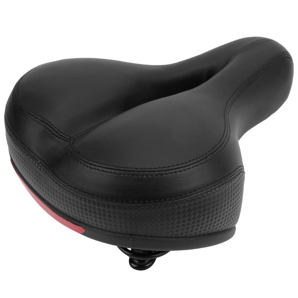 Mountain Bike Saddle Comfortable Microfiber Leather HollowCarved Spring Bike Saddle Seat(Black )