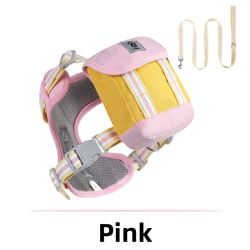 New Dog Chest and Back Straps, Small and Medium-sized Pet Leashes, Portable Pet Backpacks, Teddy Small Backpacks