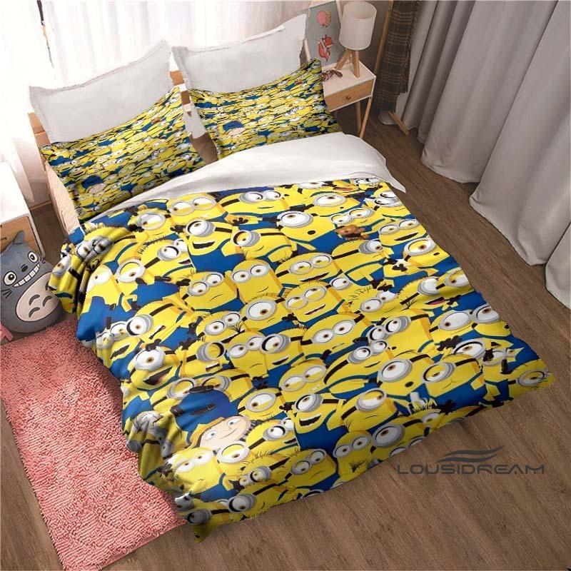 Cartoon (Despicable Me) Printed Bedding Set — Duvet Cover & Pillowcase Set — A Deluxe Gift for Teens, Girls, and Boys