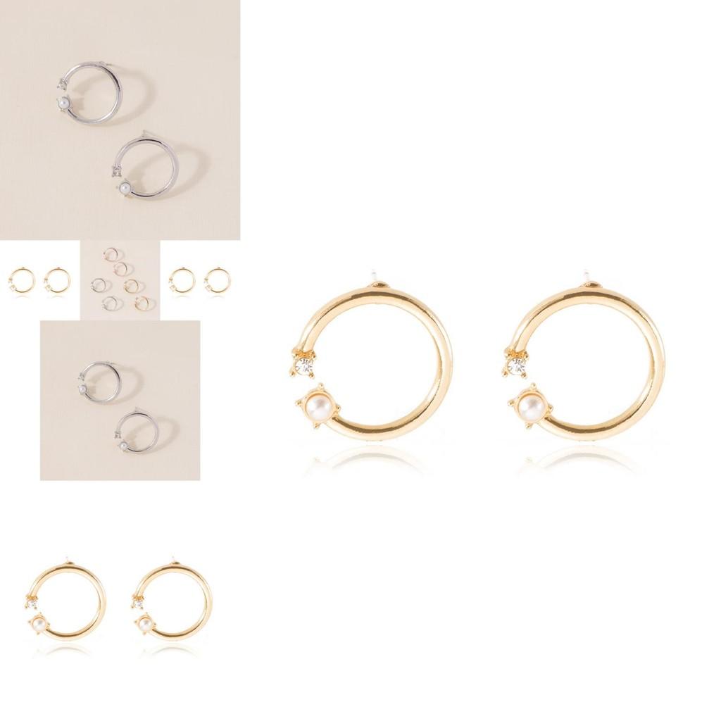 Stylish Round Pearl And Diamond Stud Earrings For Women Perfect For Weddings Birthdays And Anniversaries