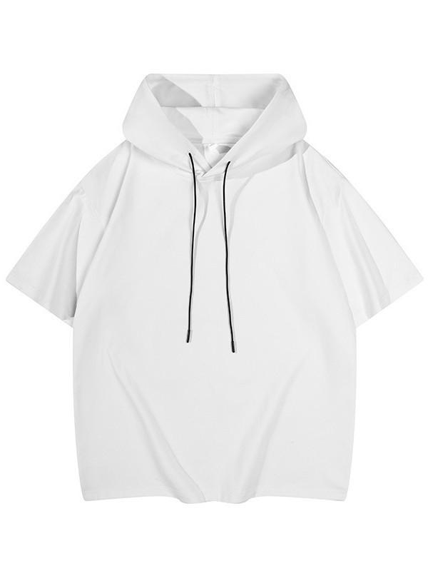 Men's Summer Quick-Drying Short-Sleeve Hooded Sports Top