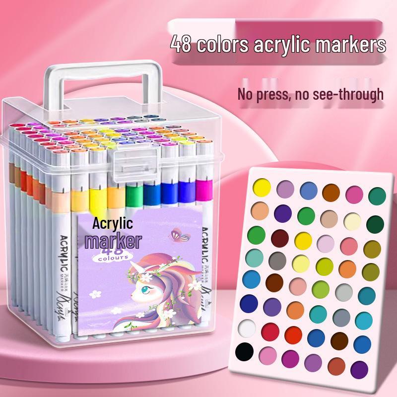80-Color Acrylic Marker Set for Kids – Watercolor Brush Pens for Art & Graffiti