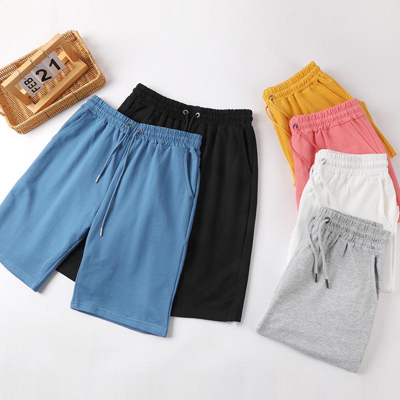 Korean Casual High Waist Cotton Terry Shorts - Parent-Child Summer Style