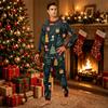 Christmas Print Family Matching Pajama Set Long Sleeve Round Neck Sleepwear for Parent and Kid