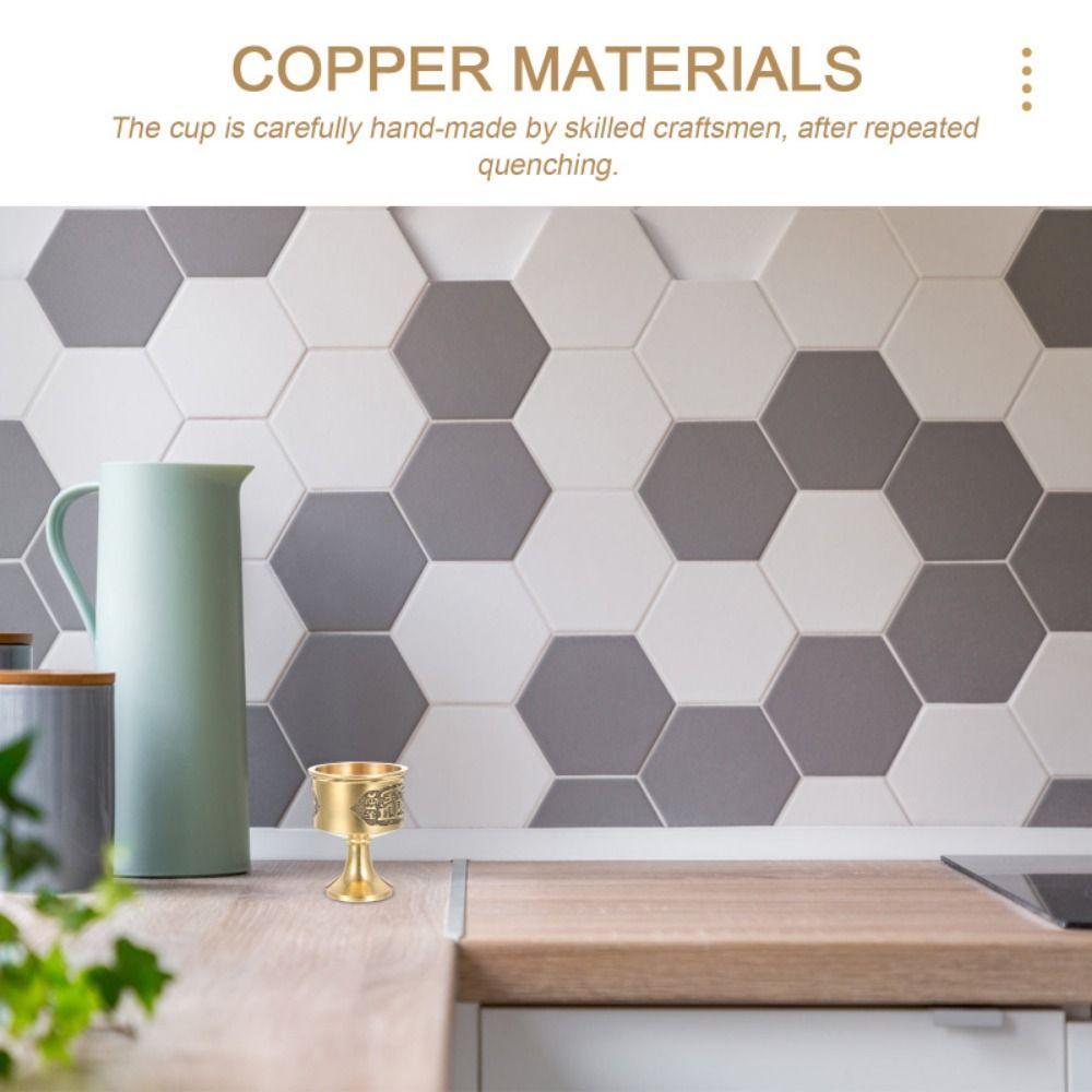 Reine Kupfer Messing Opferbecher Verblassen nicht Hohe Füße Weinglas Kreativer Kupfer Gottesbecher Büro