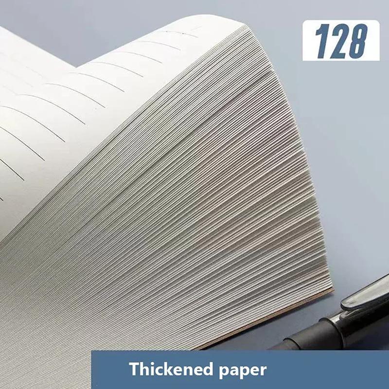 A6 Dickes Notizbuch 256 Seiten Kraftpapier-Einband Liniert Leer Gitter Innenseiten Tragbares Kleines Taschennotizbuch