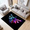 3D Football Carpet Photorealistic Radiant Blue Glow & Sparkle Print Rug, Energetic Motion Illusion Floor Mat for Sports Fan Room