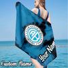 Custom Name CAB Football Beach Towel - Soft, Ultra-Absorbent Microfiber, Lightweight, Perfect for Beach, Parties, Travel, Camping