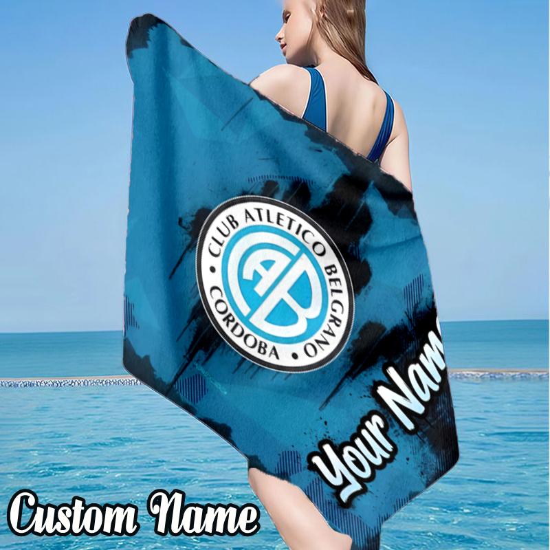 Custom Name CAB Football Beach Towel - Soft, Ultra-Absorbent Microfiber, Lightweight, Perfect for Beach, Parties, Travel, Camping