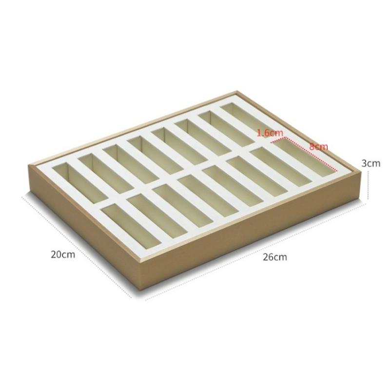 

Leather Jewelry Displays Tray Jeweler Bracelet Organizer Pallet Counter Bracelet Display Salver Large Capacity Showcase Tray белый