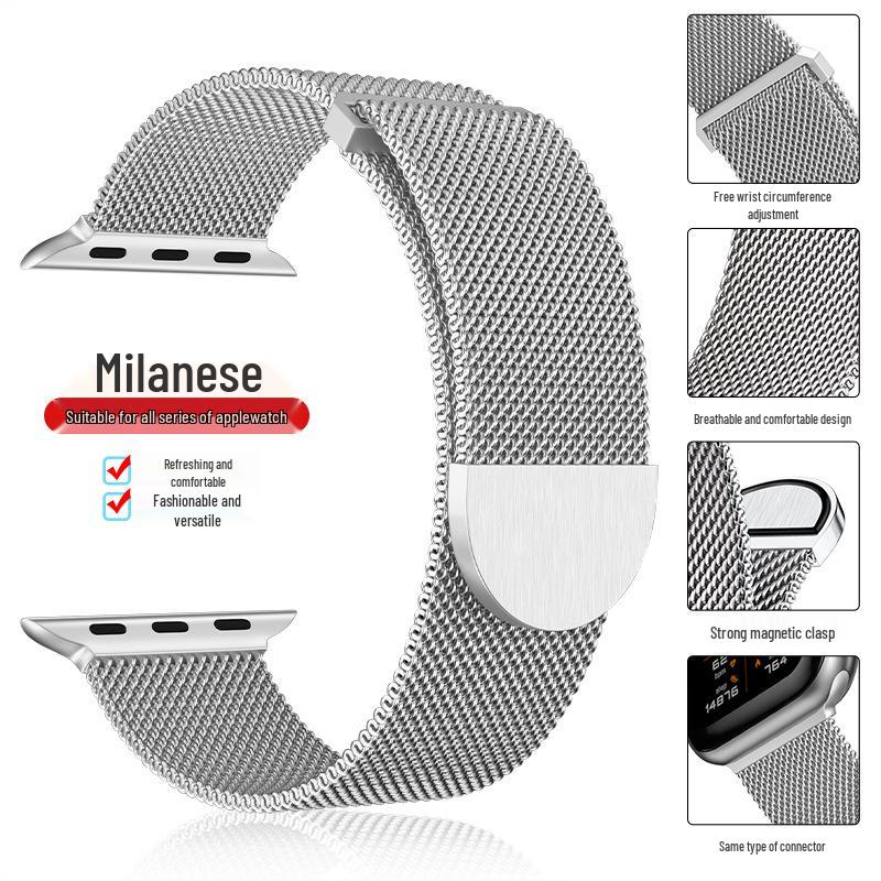 Milanese Magnetic Steel Strap for Apple Watch Ultra/iWatch 10
