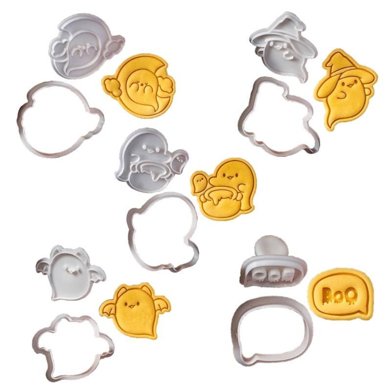 5Pcs Biscuits Mold Halloween Specter Cookie Cutter Biscuits Fondant Cookie Stamp Kitchen Tool Party Supplies