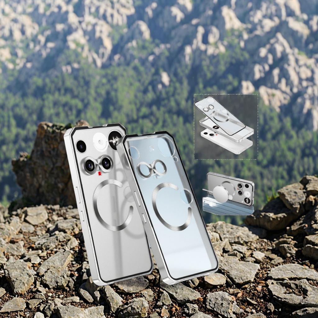 Luxury Magnetic Hybrid TPU Electroplate Bumper Frame Case for Nothing Phone 3 5G Clear Frosted Back Shockproof Cover