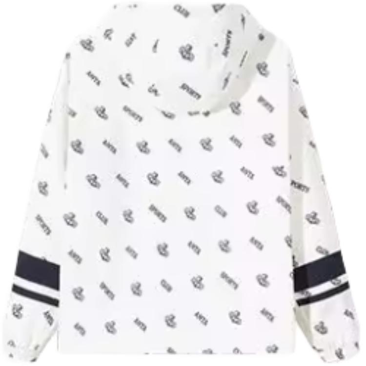 Anta Full Print Letter Zip Up Hooded Casual Breathable Jacket Women jackets 162518603-3