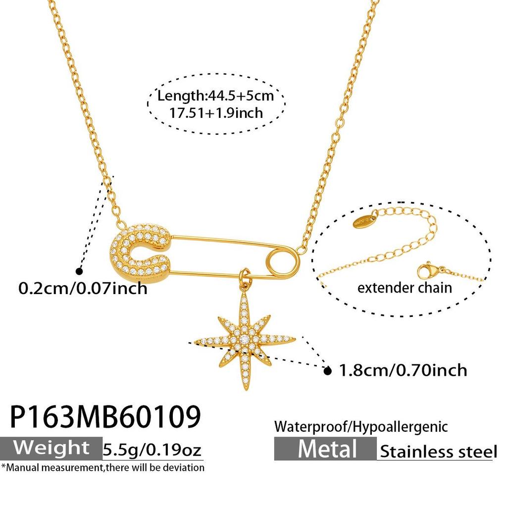 INS Inspired Design: 5A Zircon Star and Sunflower Brooch & Necklace Bracelet Set
