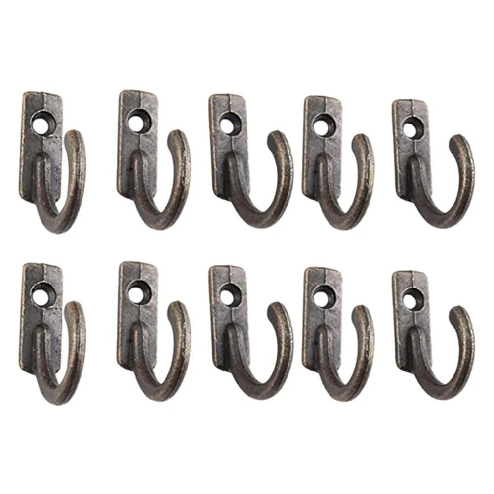 

10Pack Wall Hooks With Screws Alloy Hanging Single Hook Bathroom Coat Clothes Hanger Available Home Accessories