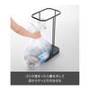 Yamazaki Jitsugyo 10566 Sorting Garbage Bag Holder with Casters Black W22.6 X D33.3 X H56cm LUCE Trash Can with Lid Vertical Opening 30L 45L Easy To
