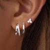 New Arrival Stainless Steel Double-layer Circle Huggies Earring Gold Color Aesthetic Zircon Ear Piercing Earring Fashion Jewelry