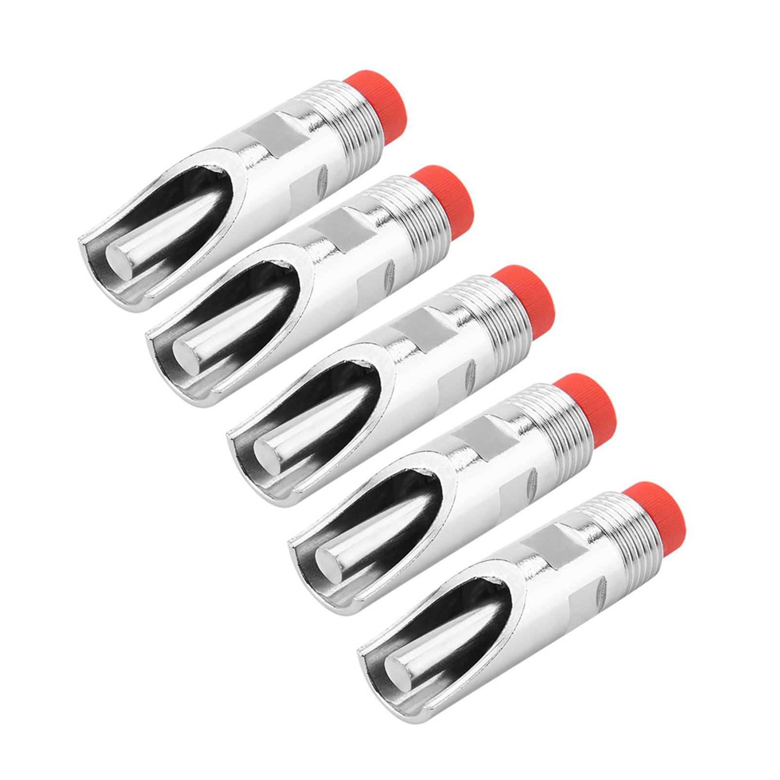 

5pcs Stainless Steel Automatic Pig Nipple Drinker Waterer Red Cap Duckbilled