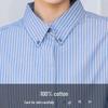 YUN Women's Casual Striped Cotton Long-Sleeve Shirt with Lapel